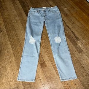 Sene slim Straight Jeans Light Wash Stretch Denim